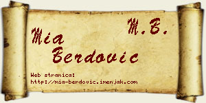 Mia Berdović vizit kartica